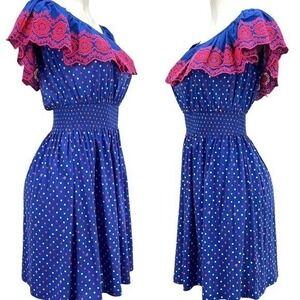 NWT Lilly Pulitzer Kalama Borealis Blue Lilly Squared Off Shoulder Dress Size XS